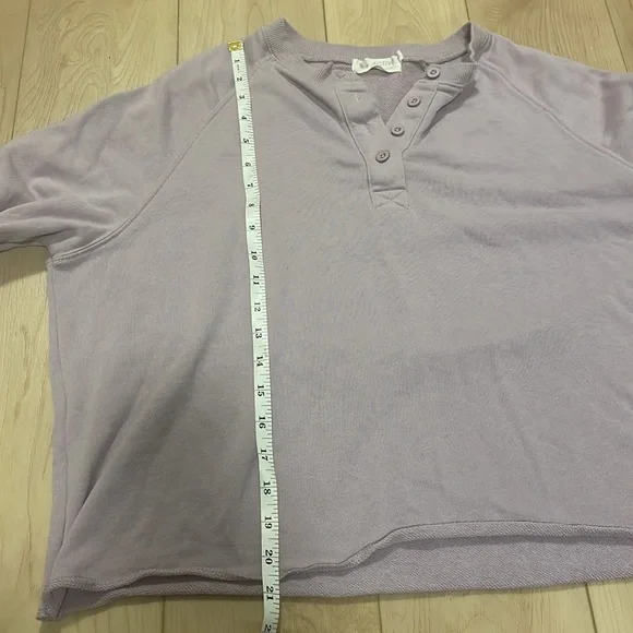 Yoga Jeans Active Cropped Henley Sweatshirt, sz M - Picture 9 of 10